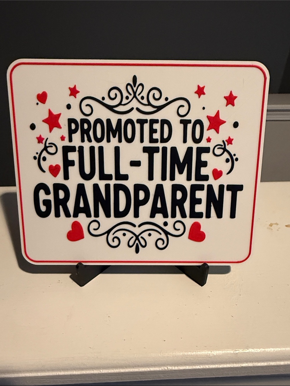 Retired Grandma Family Fun Specialist Sign - Red and Black - Picture 4 of 6